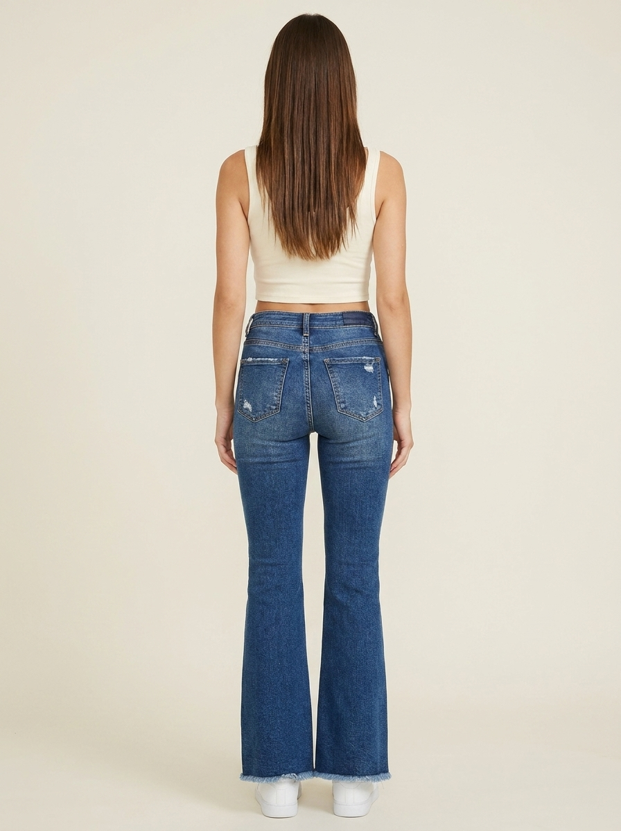 High Rise Flare Jeans Dark view 3