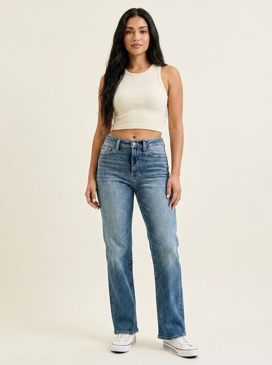 90s Mid Rise Straight Jeans MD view 1