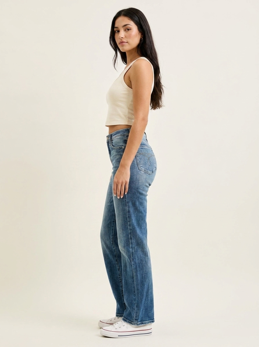 90s Mid Rise Straight Jeans MD view 2