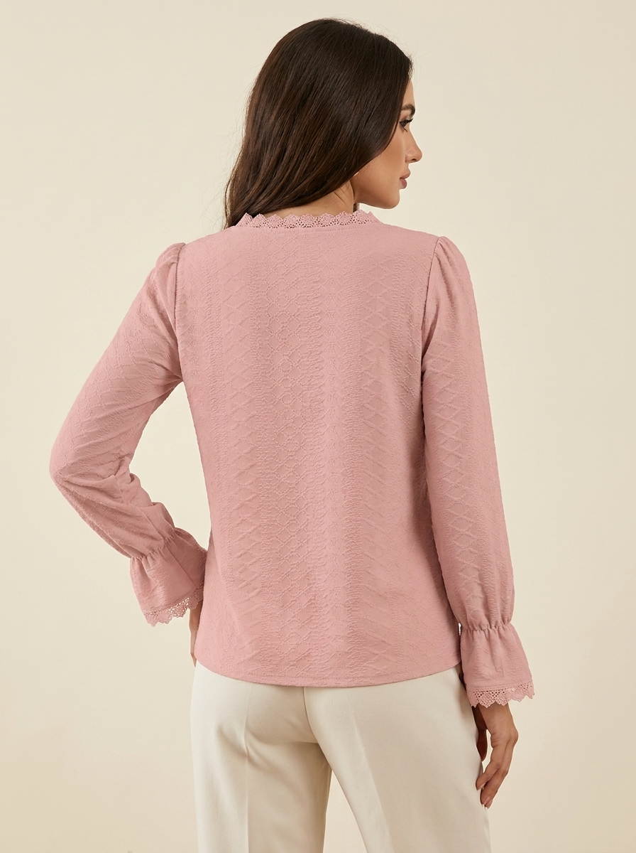 V-Neck Flounce Blouse
