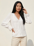 V-Neck Flounce Blouse
