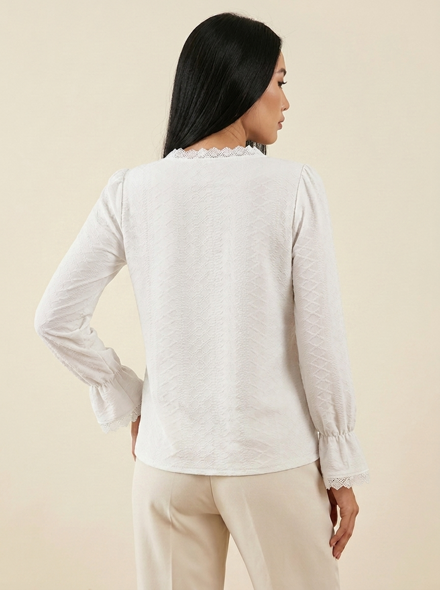 V-Neck Flounce Blouse