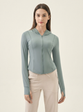 Hooded Active Jacket Teal front