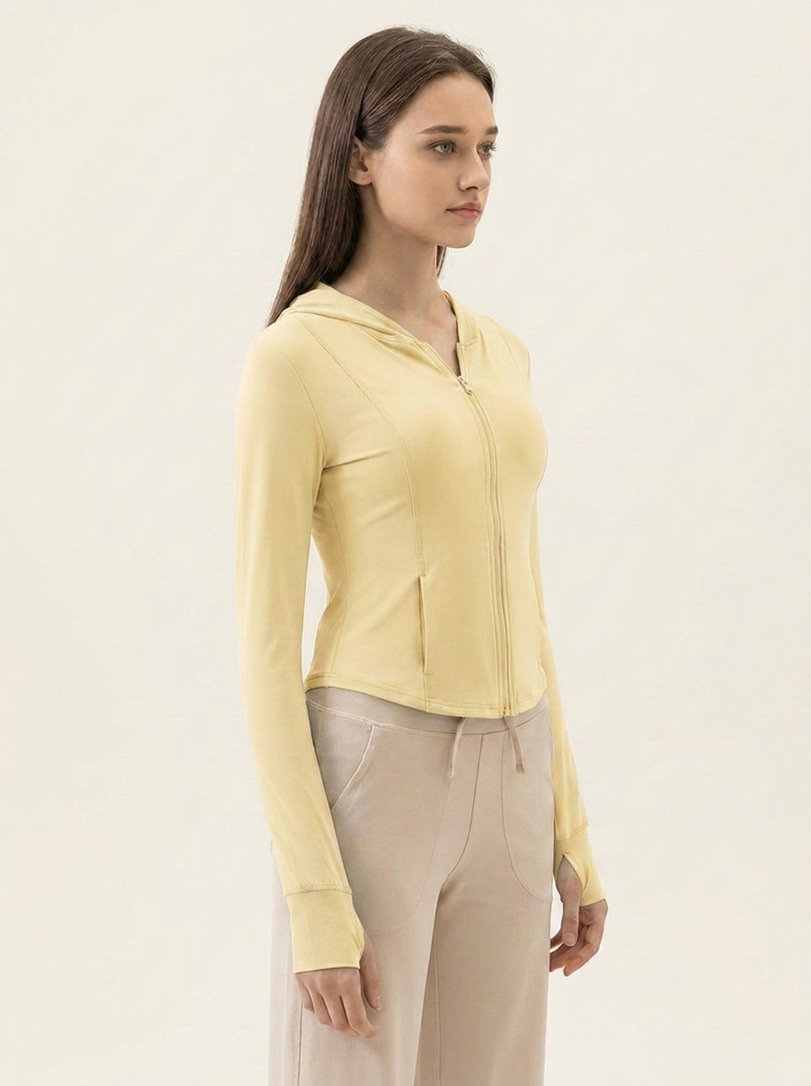 Hooded Active Jacket Light Yellow side