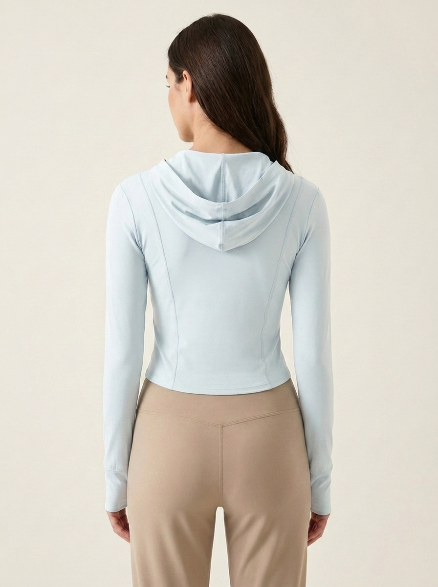 Hooded Active Jacket Light Blue back