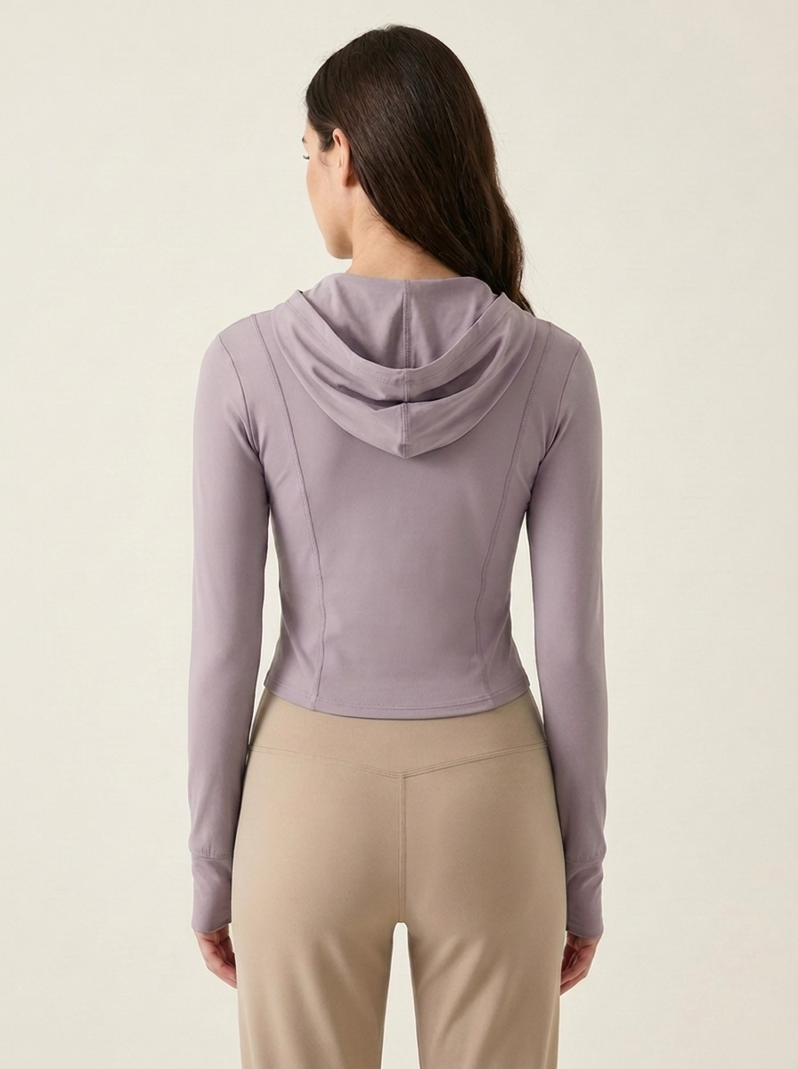 Hooded Active Jacket Lavender back