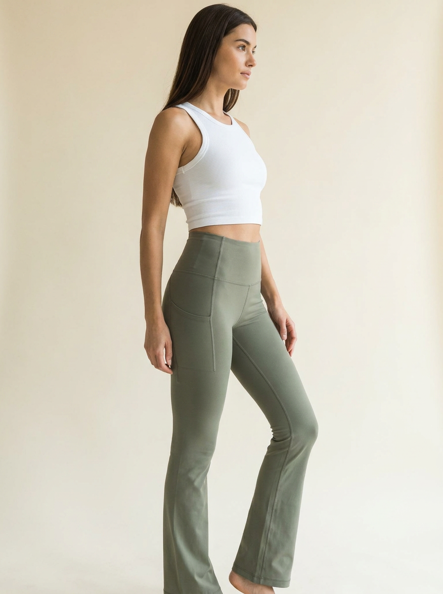 Flare Pocket Leggings Moss side