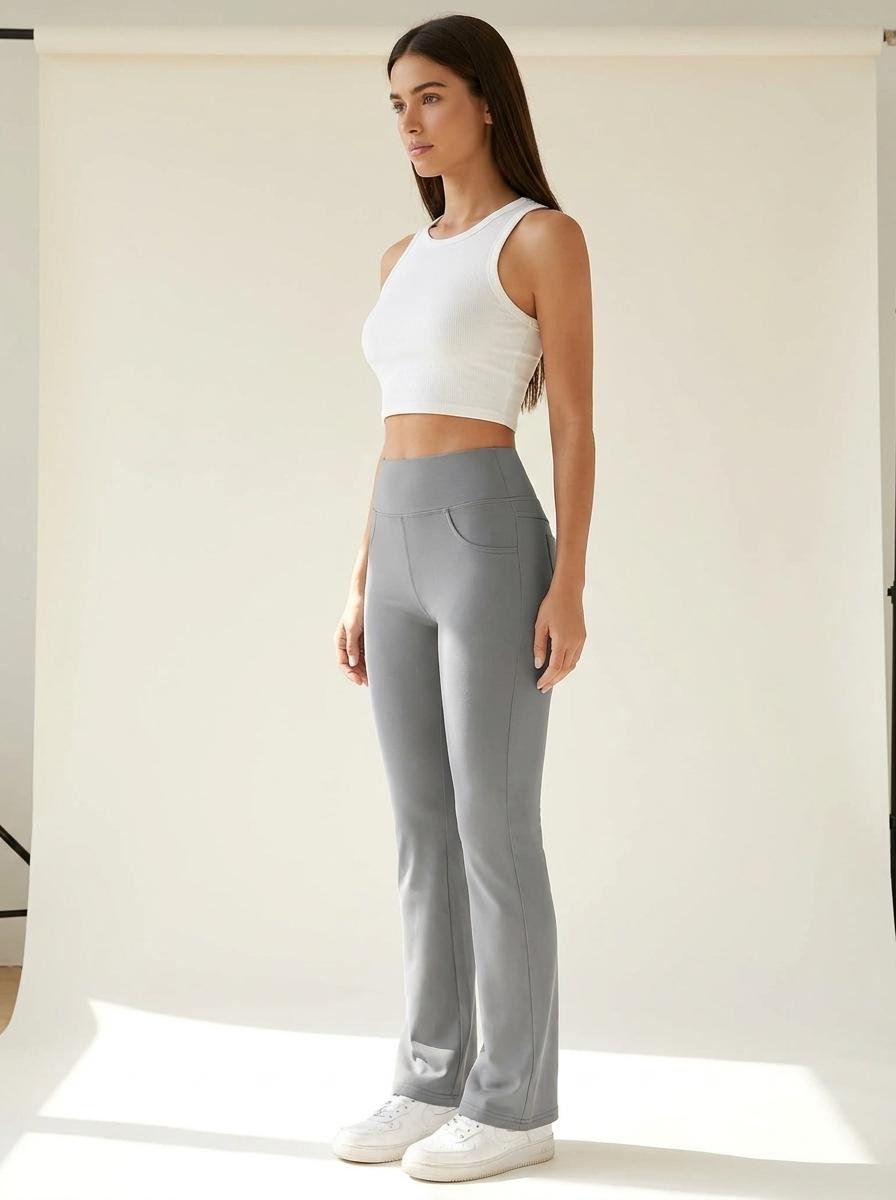 Pocket Active Pants Gray side