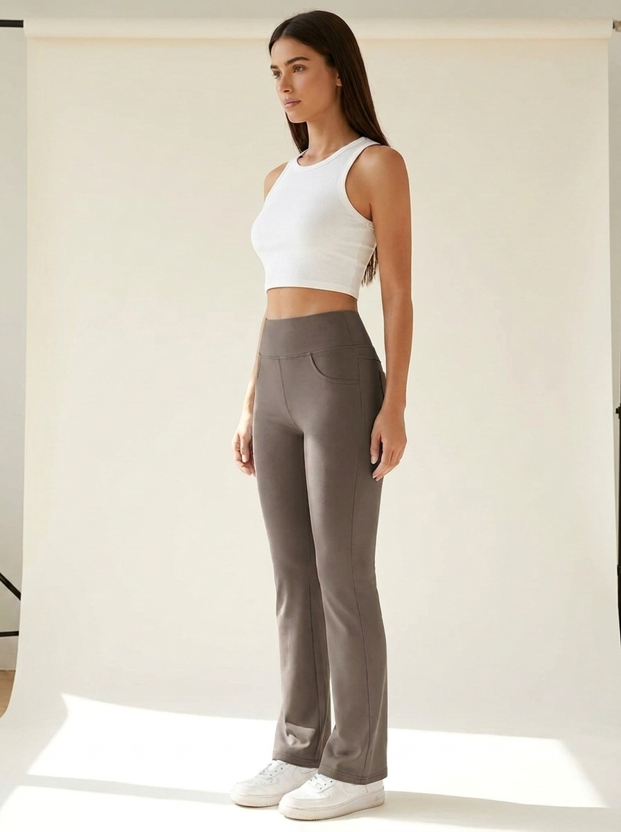 Pocket Active Pants Camel side