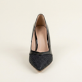 CleanGirlStore Point Toe Stiletto Pumps - Black - Single Front