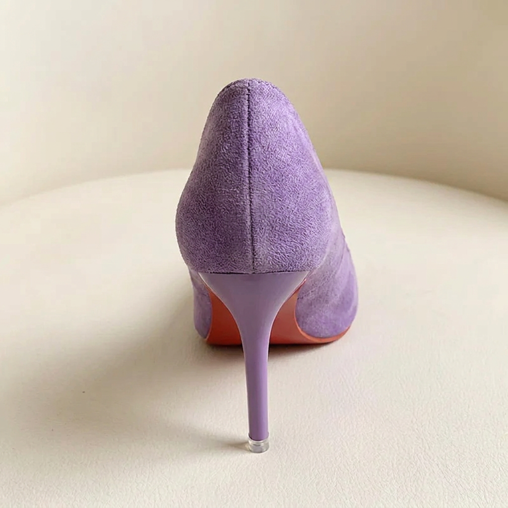 CleanGirlStore Point Toe Stiletto Pumps 1 - Lilac - Back