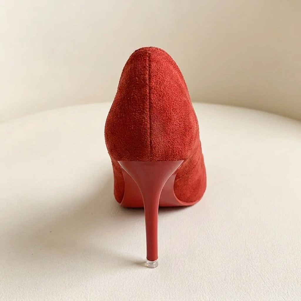 CleanGirlStore Point Toe Stiletto Pumps 1 - Red - Back