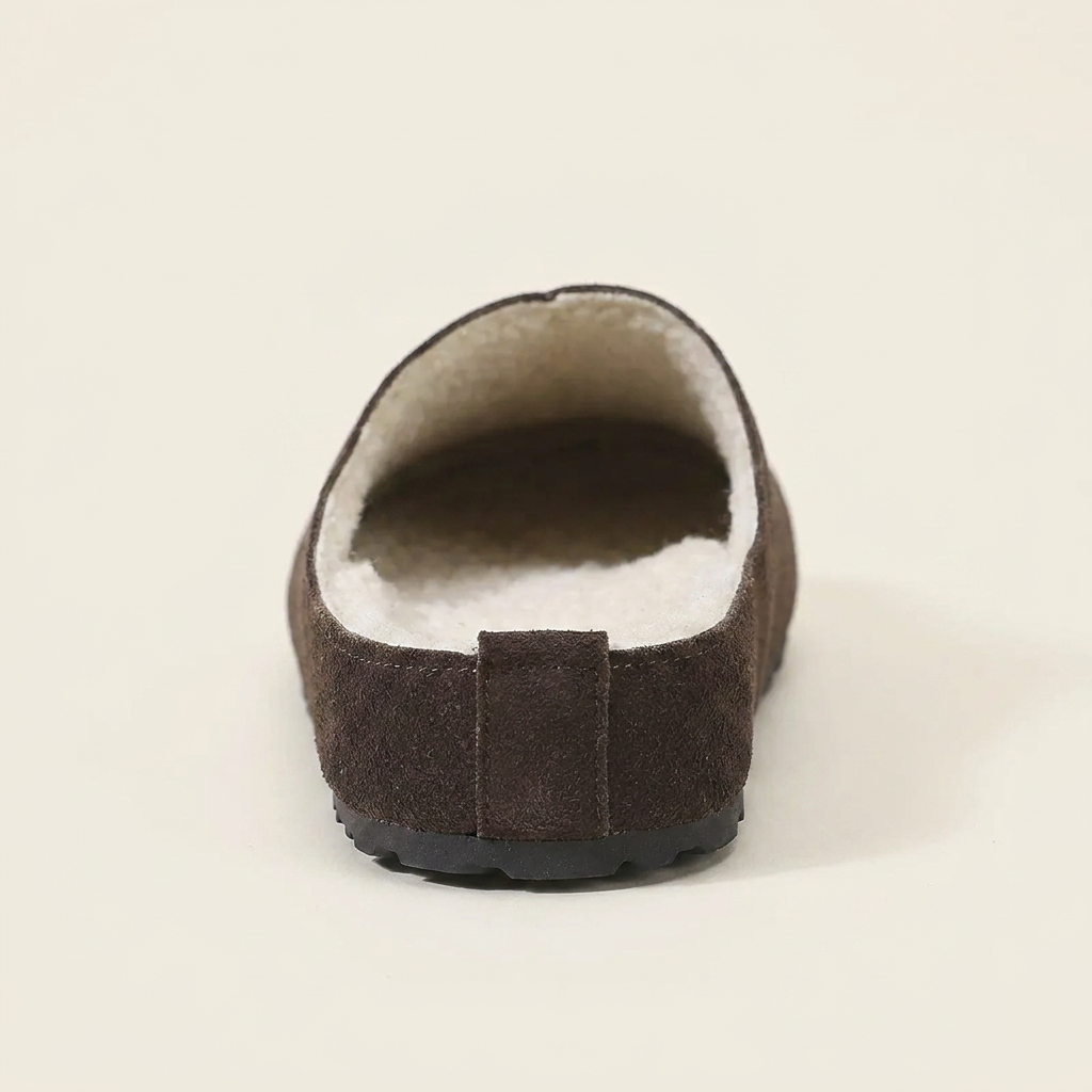 CleanGirlStore Round Toe Flats Slippers - Brown - Back