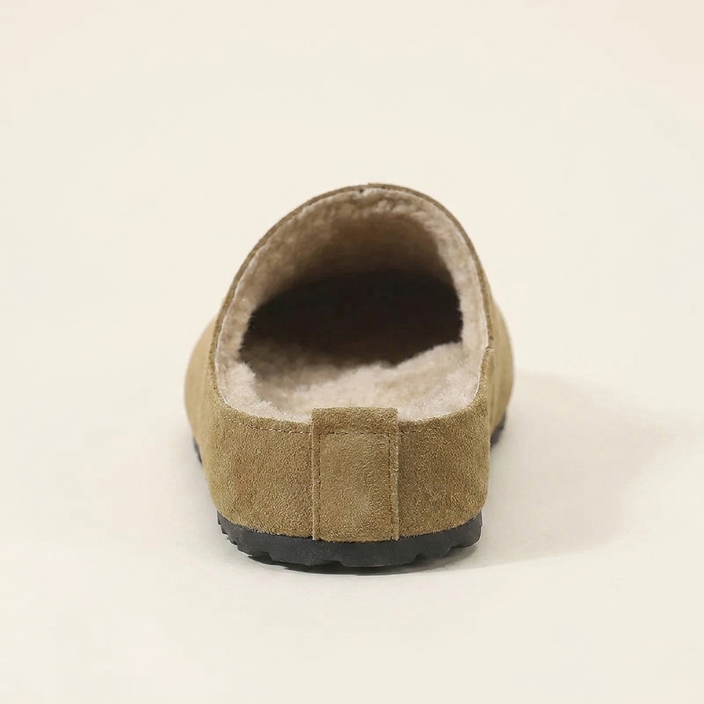 CleanGirlStore Round Toe Flats Slippers - Camel - Back