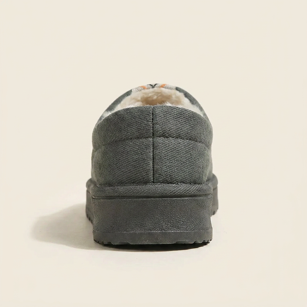 CleanGirlStore Round Toe Platform Slippers - Gray - Back