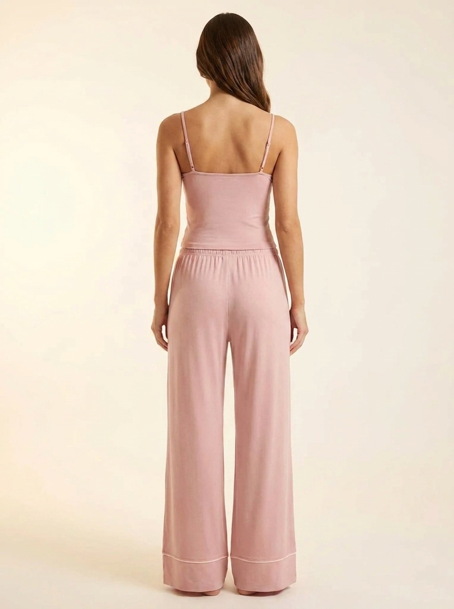 Lace Cami & Pants Set - Dusty Pink - Back