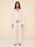 Heart Print Lounge Set - White - Front