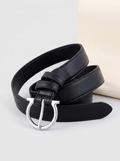Buckle Leather Belt - Black