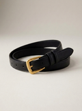 CleanGirlStore Skinny Gold Buckle Belt - Black