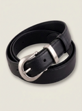 CleanGirlStore Classic Silver Buckle Belt - Black