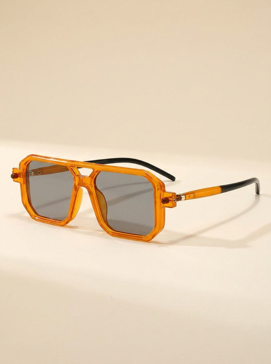 CleanGirlStore Square Frame Sunglasses - Orange