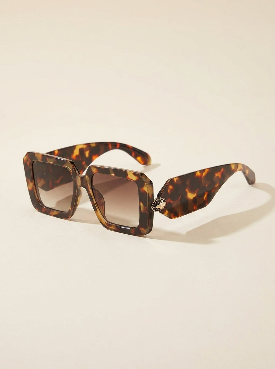 CleanGirlStore Bold Square Sunglasses - Coffee Brown