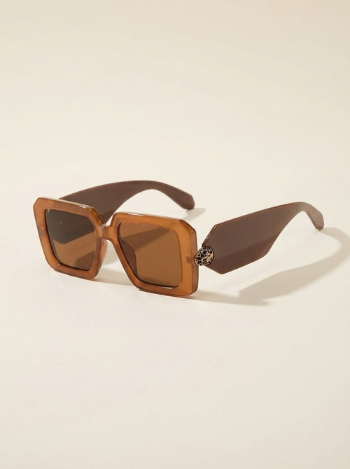 CleanGirlStore Bold Square Sunglasses - Taupe