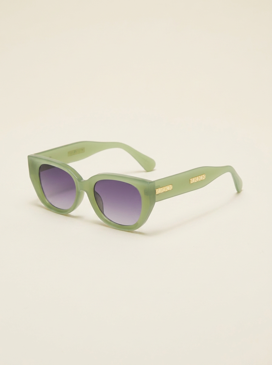 CleanGirlStore Slim Cat-Eye Sunglasses - Sage