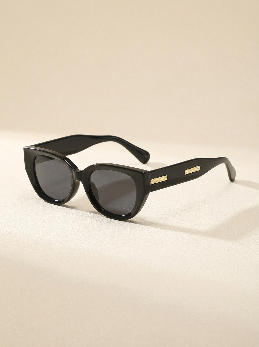 CleanGirlStore Slim Cat-Eye Sunglasses - Black