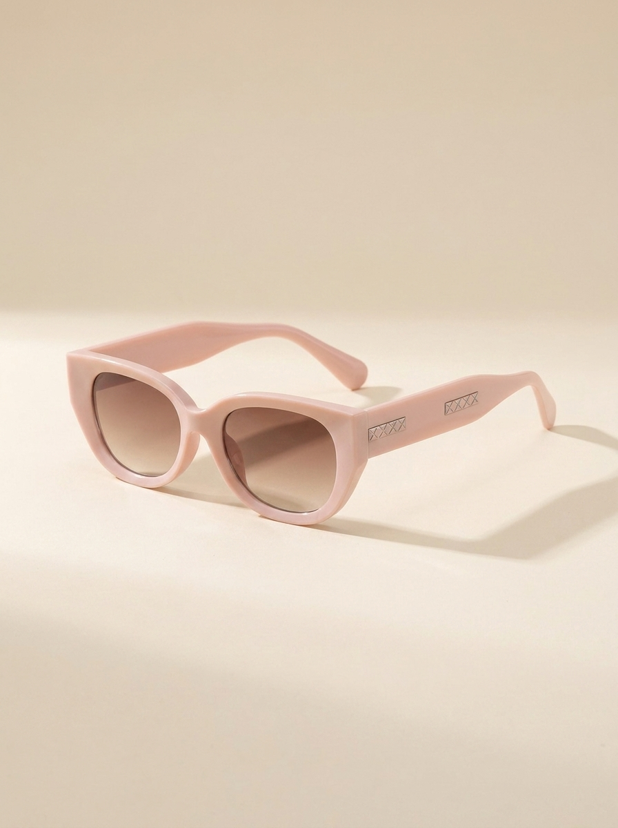 CleanGirlStore Slim Cat-Eye Sunglasses - Blush Pink