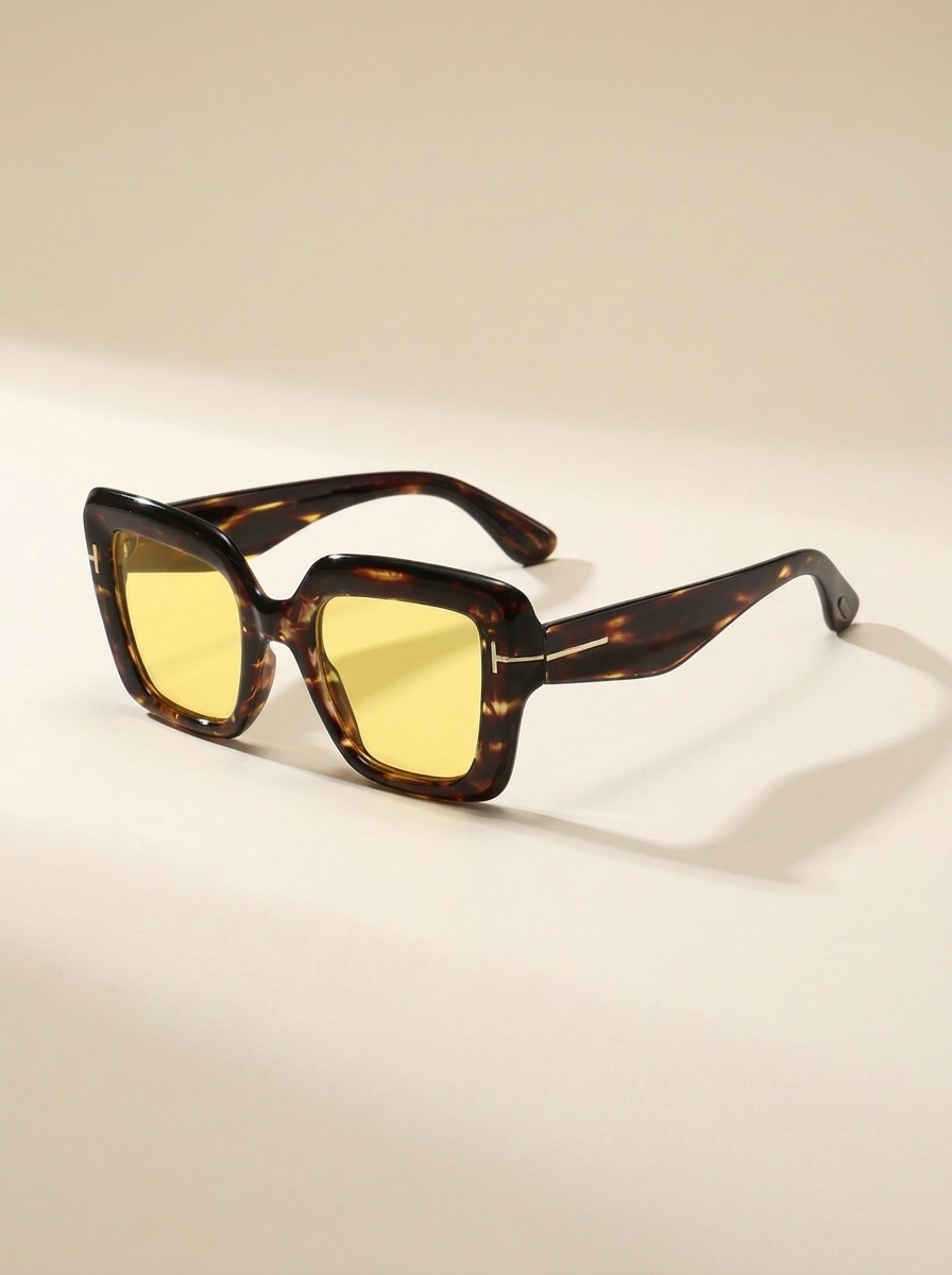 CleanGirlStore Square Sunglasses - Yellow
