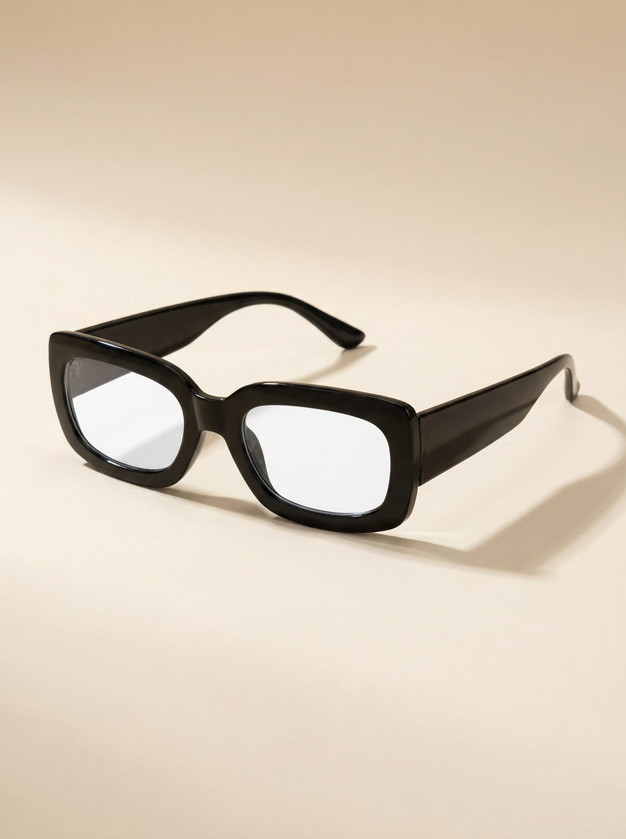 CleanGirlStore Rectangle Frame Sunglasses - Black
